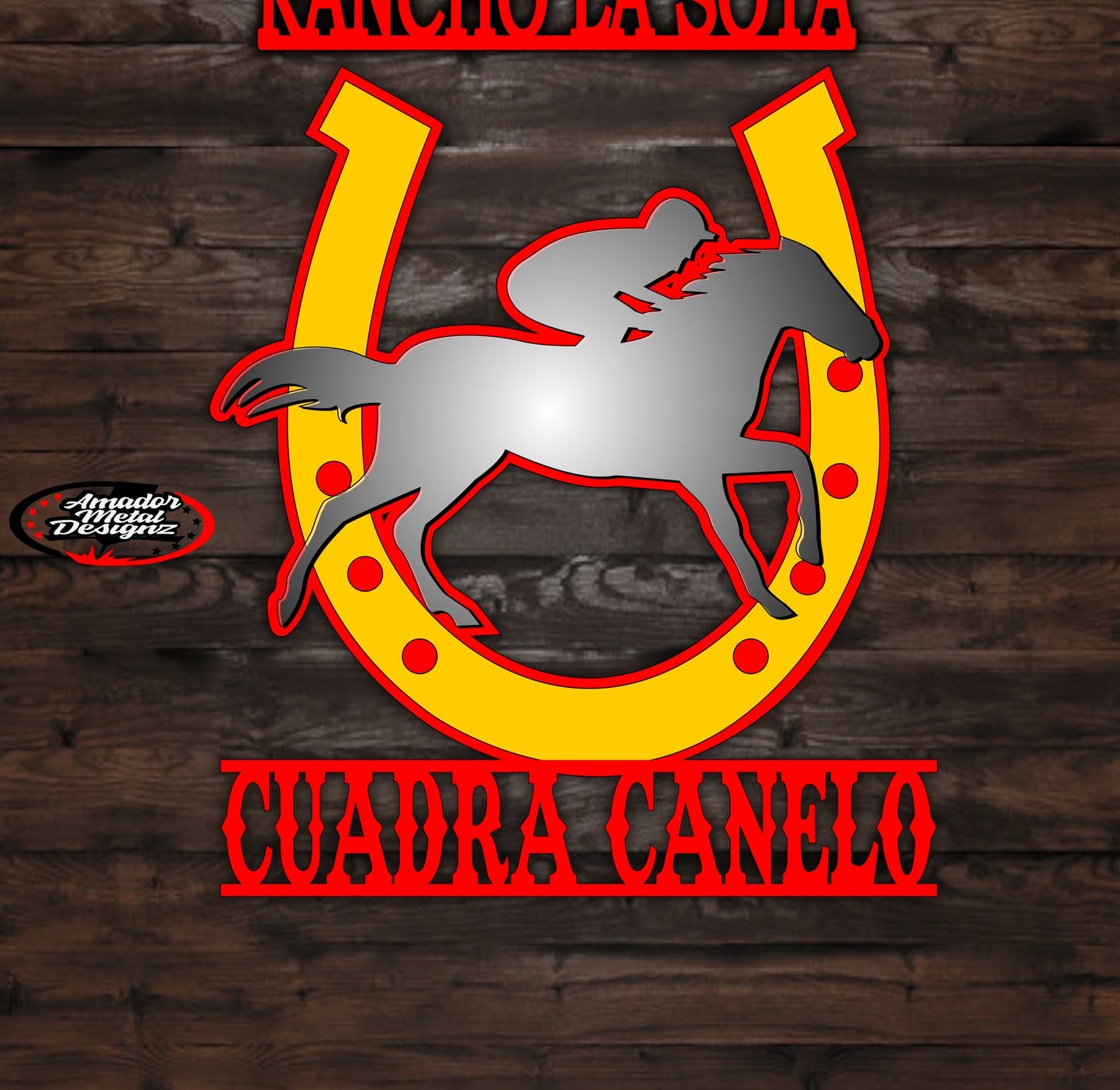 Personalizado Adorno De Metal Caballo De Carreras / Custom Horse Racing Metal Sign