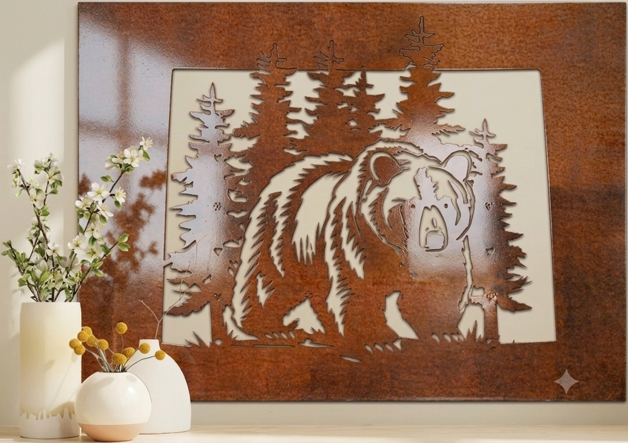 Bear Mountain Nature scenery Rust Metal Sign 60x48"