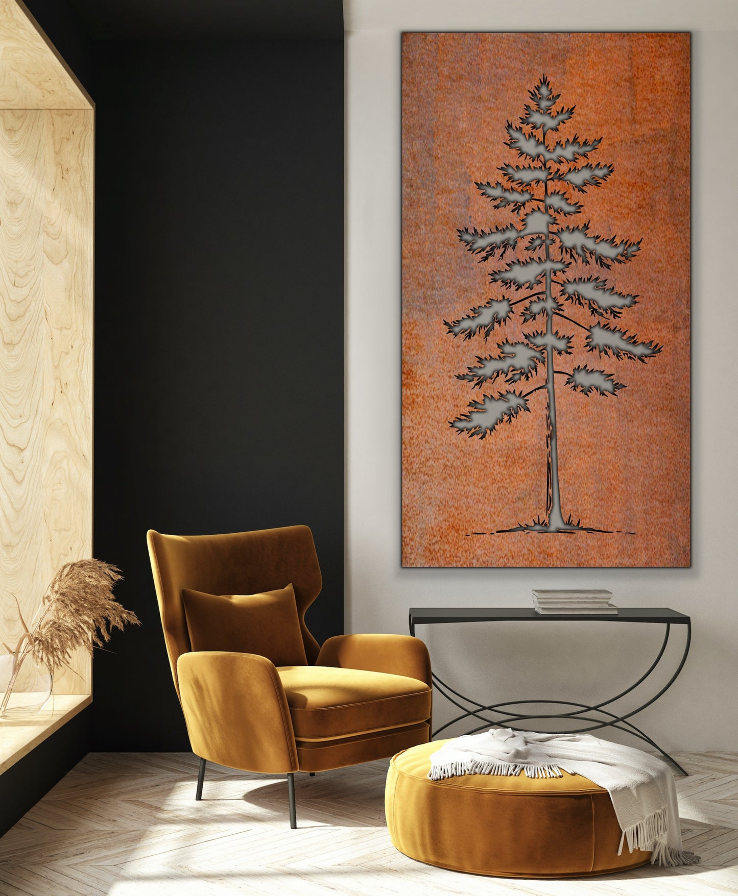 Pine Nature scenery Rust Metal Sign 70x40"