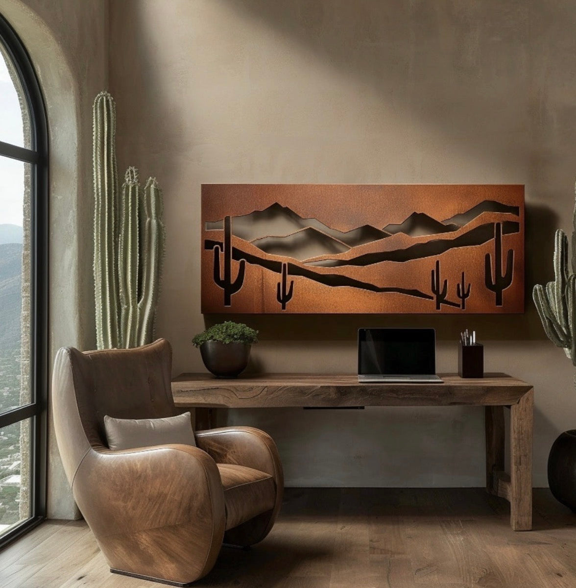 Mountain Nature scenery Rust Metal Sign 70x20"