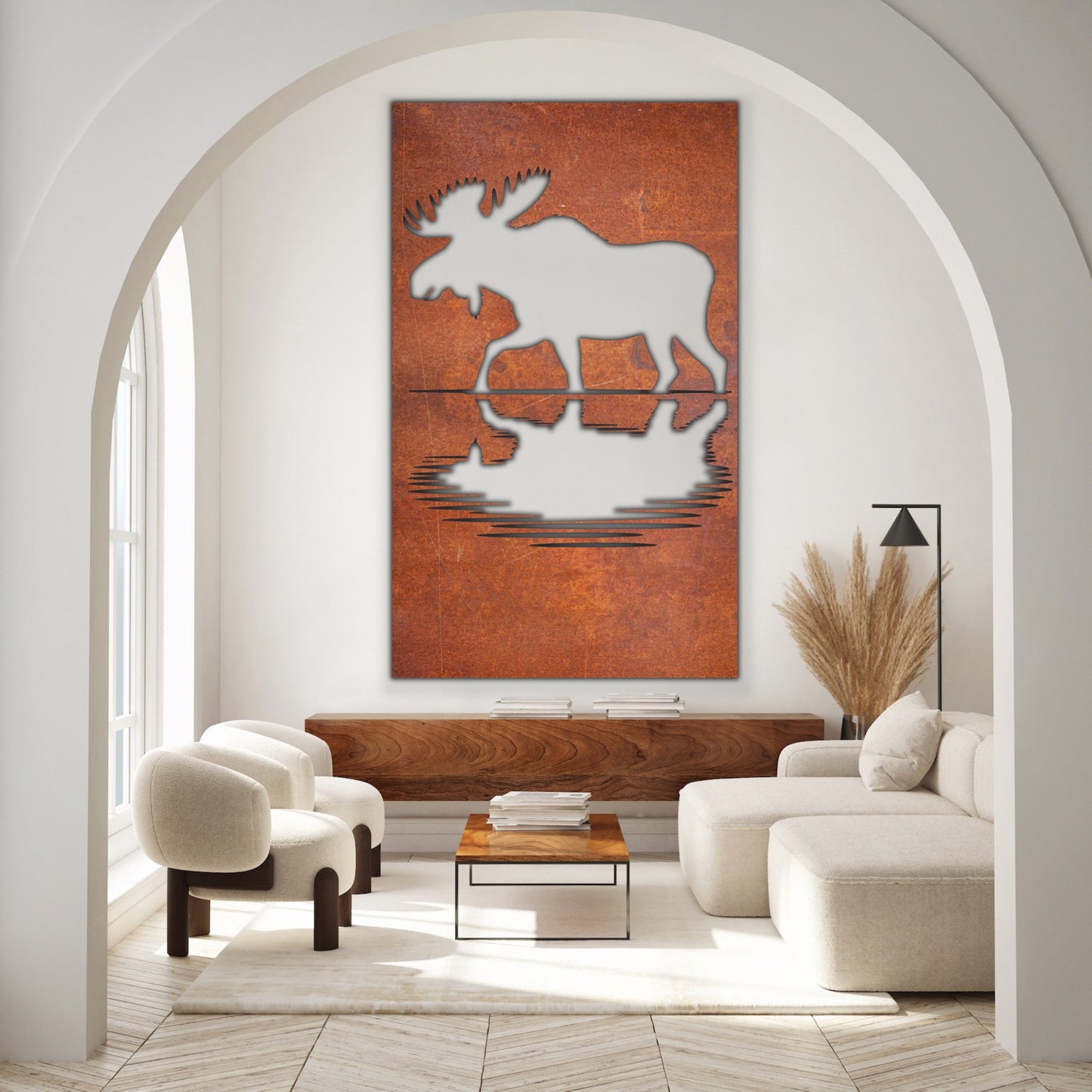 Elk Nature scenery Rust Metal Sign