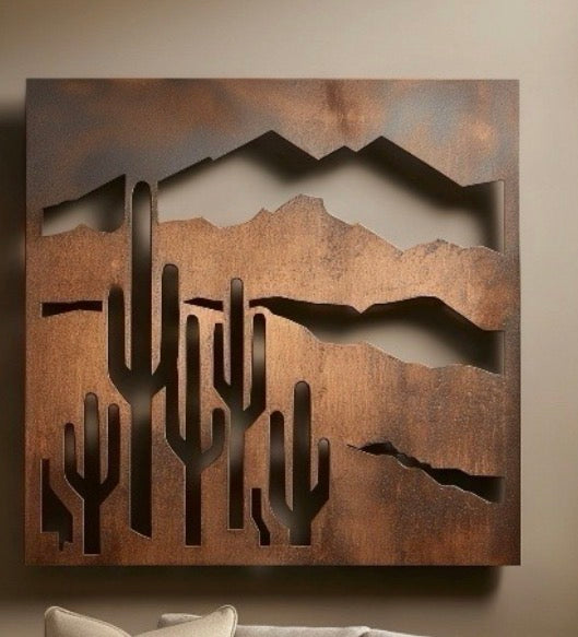 Mountain Nature scenery Rust Metal Sign 45x45"