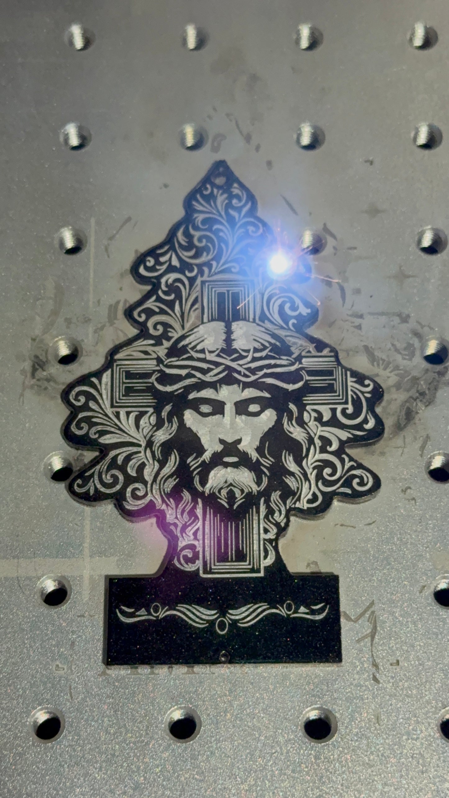 Custom Aluminum pine tree engraved