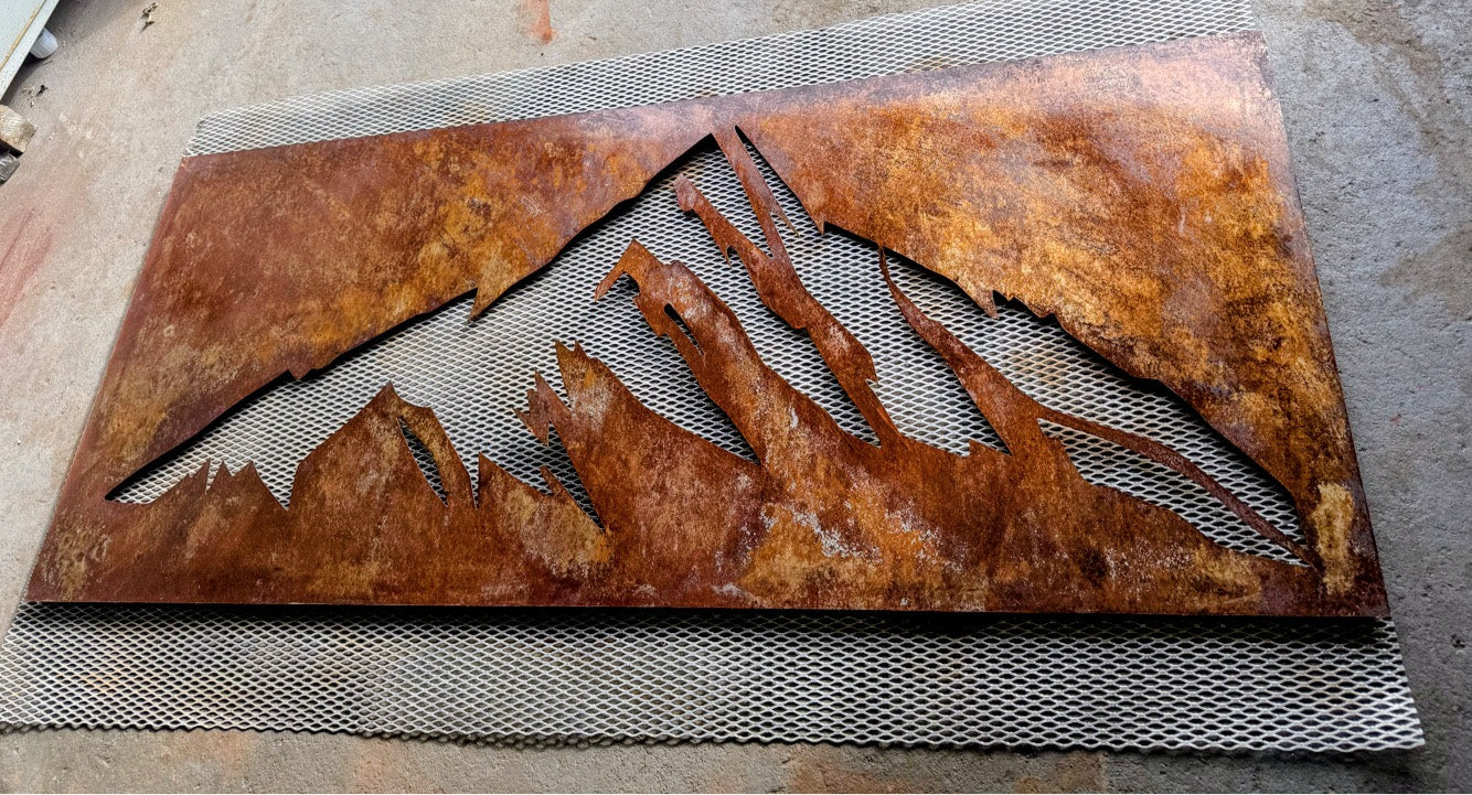Mountain Nature scenery Rust Metal Sign 70x40"