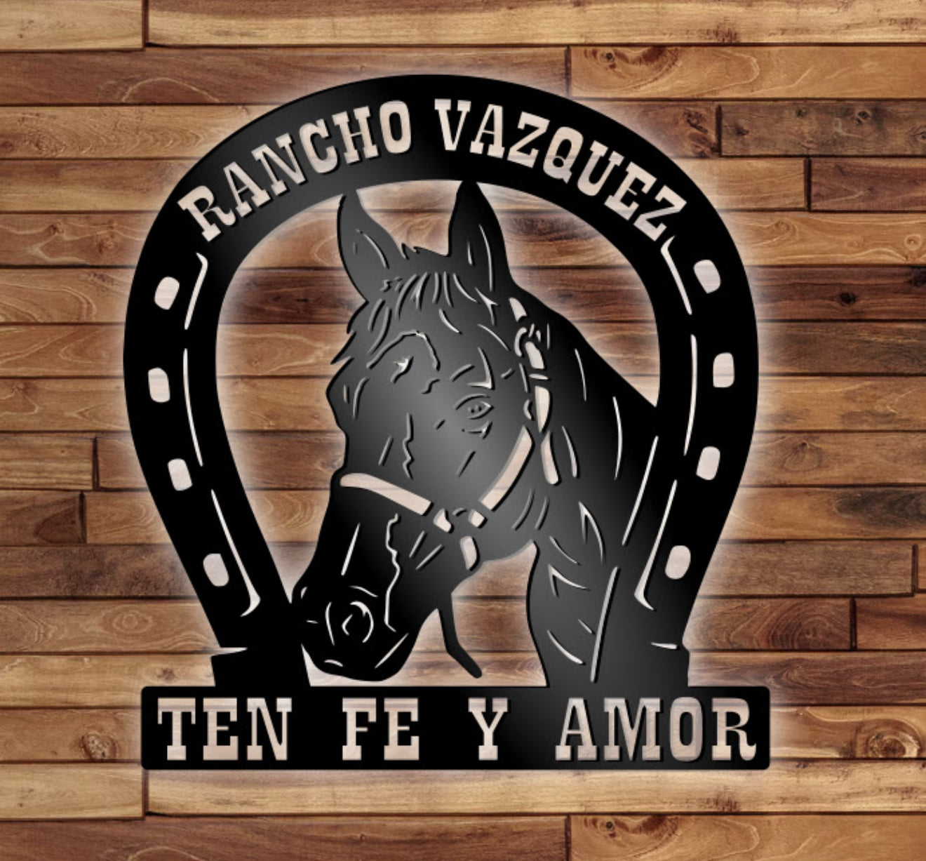 20x20" Custom Personalized Horse Metal wall sign, powder coated.