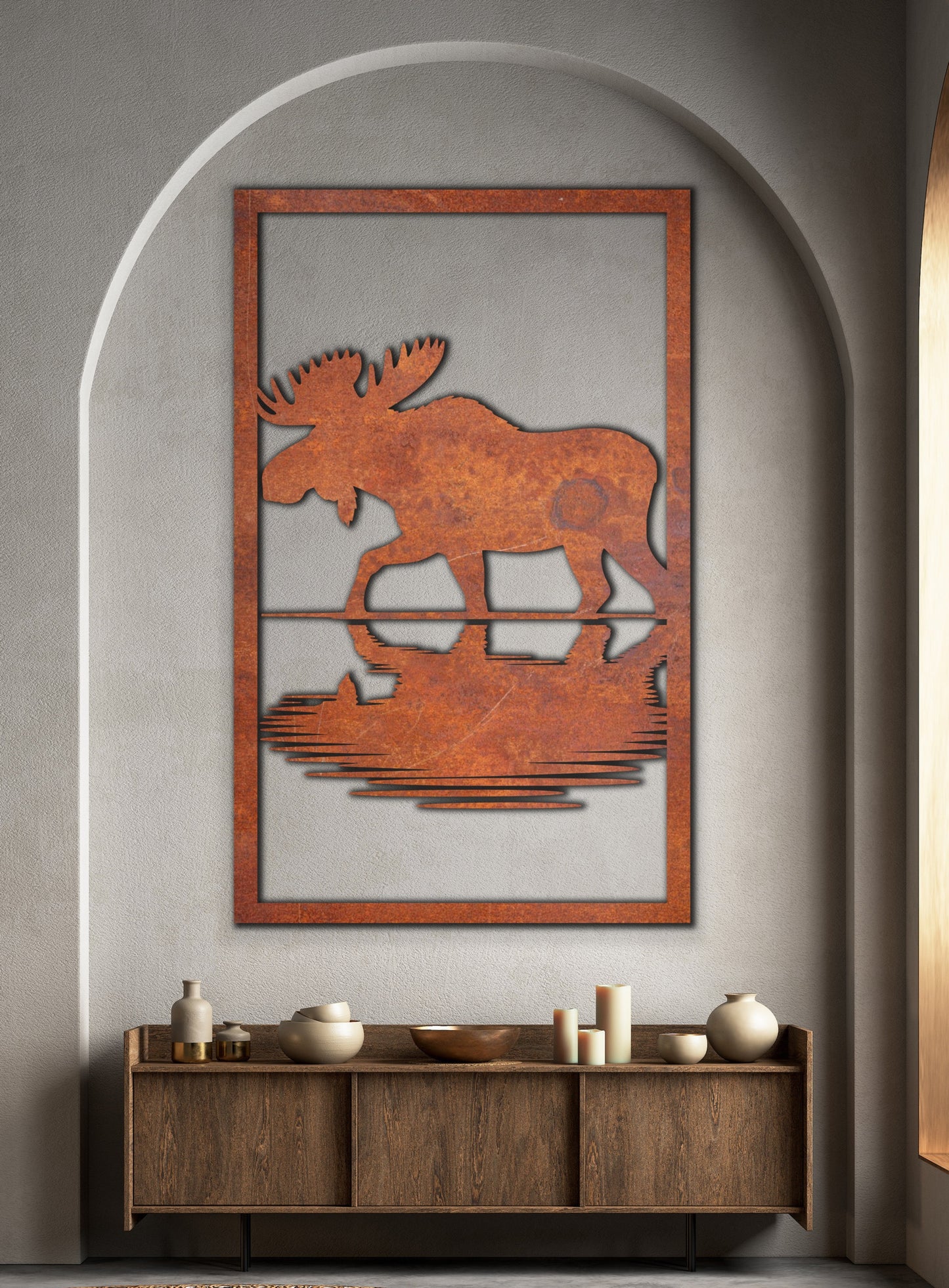 Elk Nature scenery Rust Metal Sign