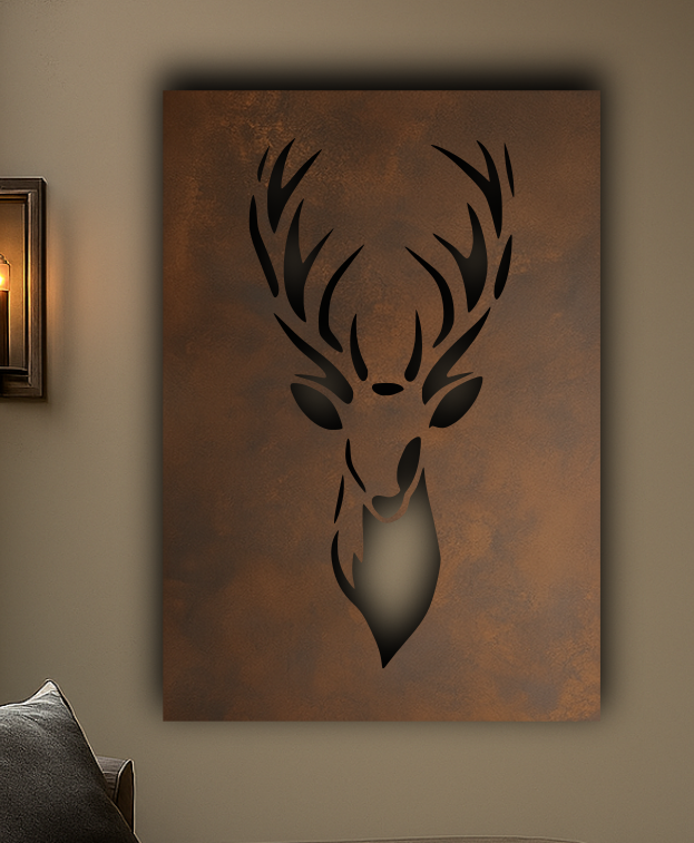 Deer Rust Metal Sign 45x45"