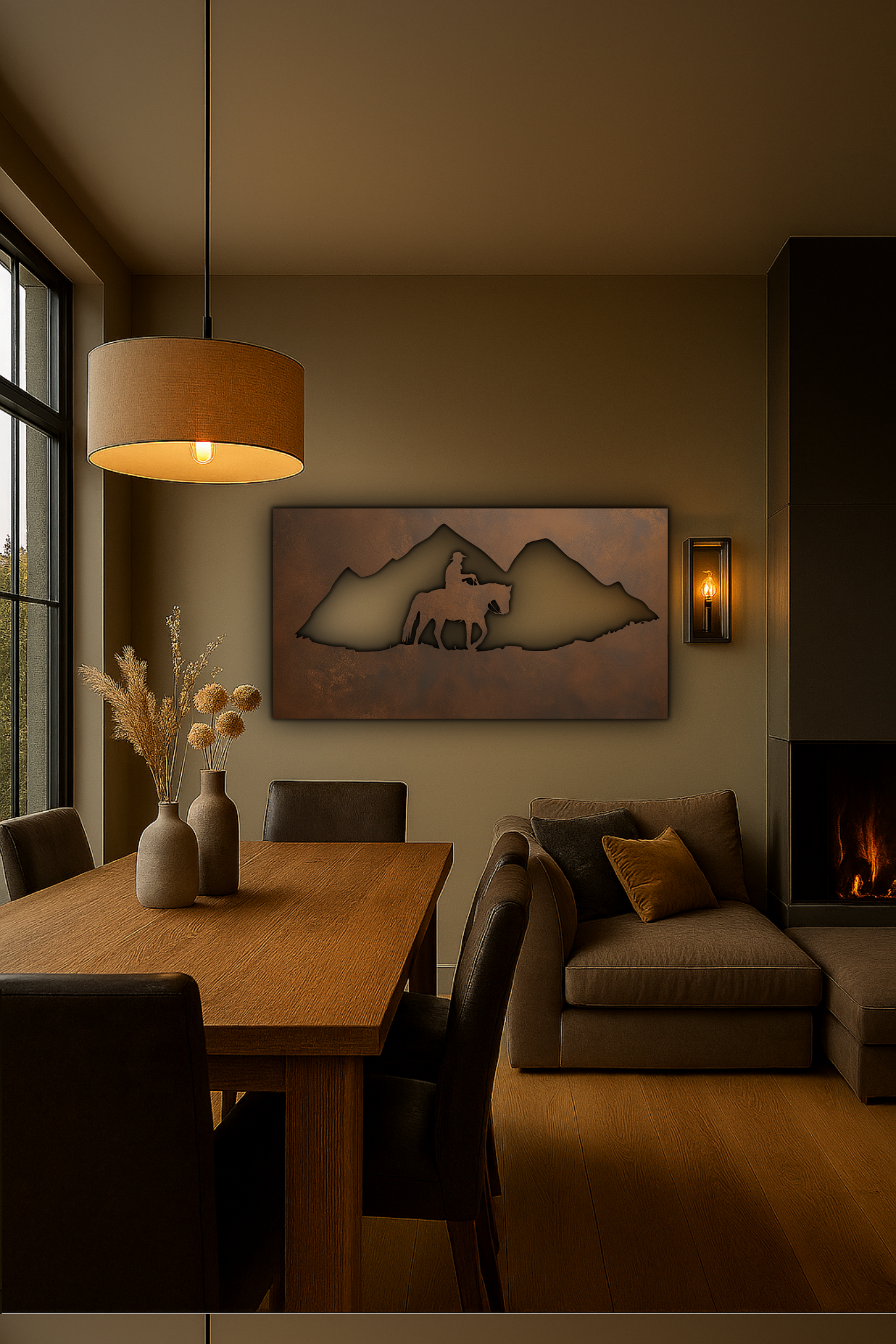 Mountain Nature scenery Rust Metal Sign 70x40"