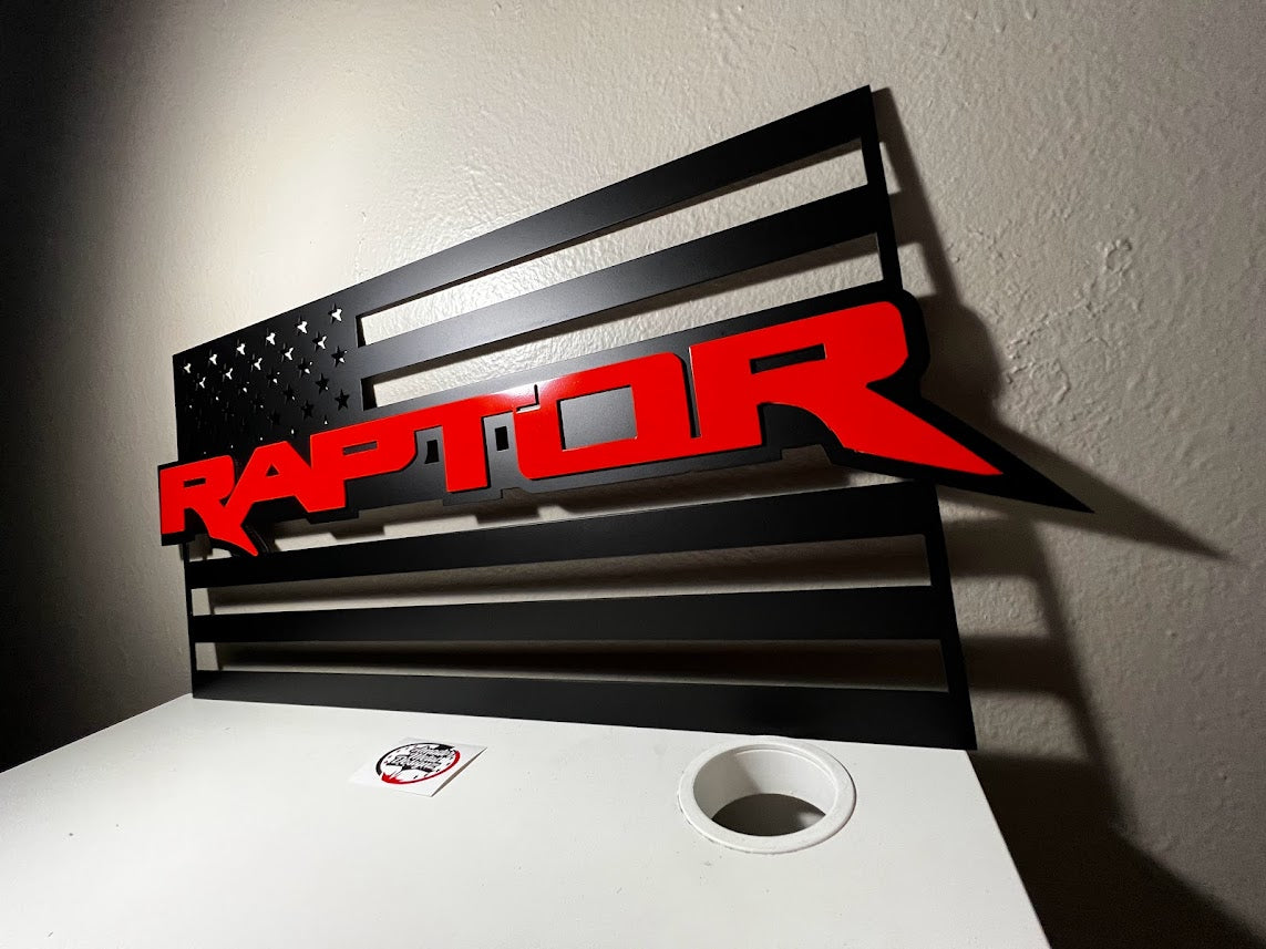 Raptor steel usa flag
