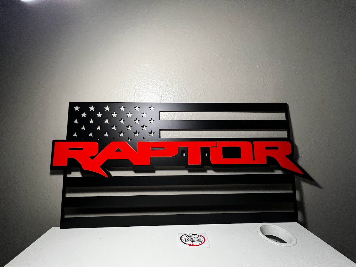 Raptor steel usa flag
