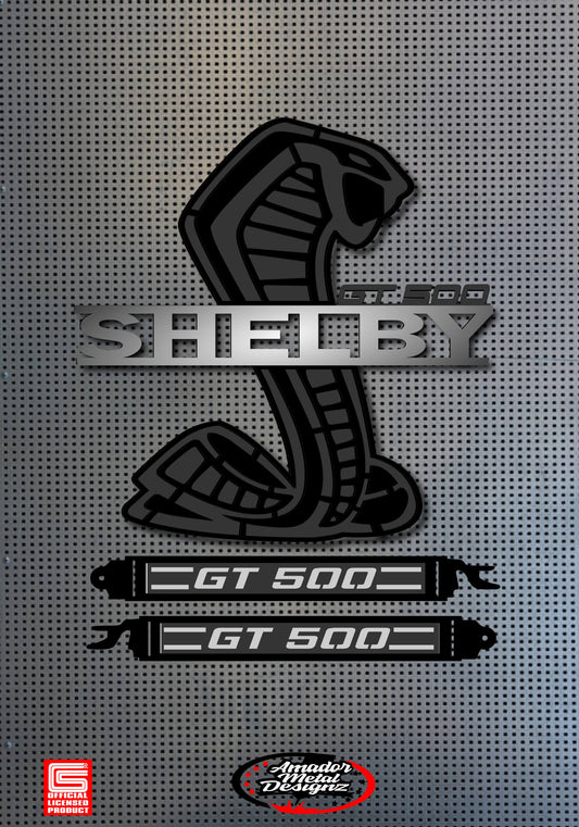Dark gray metallic Shelby hood prop