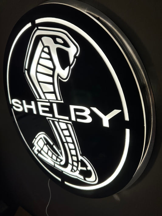 Shelby Cobra LED Backlit Sign powder coated,