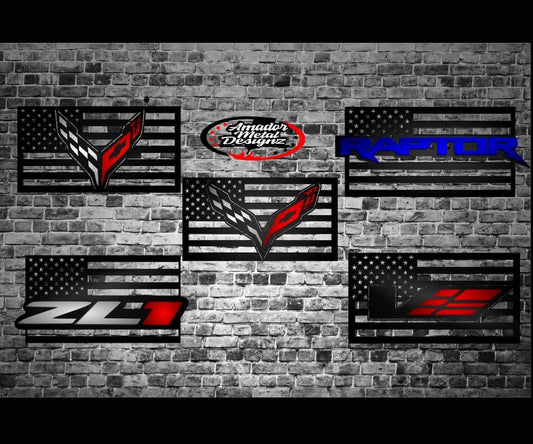 Steel Custom Usa flags