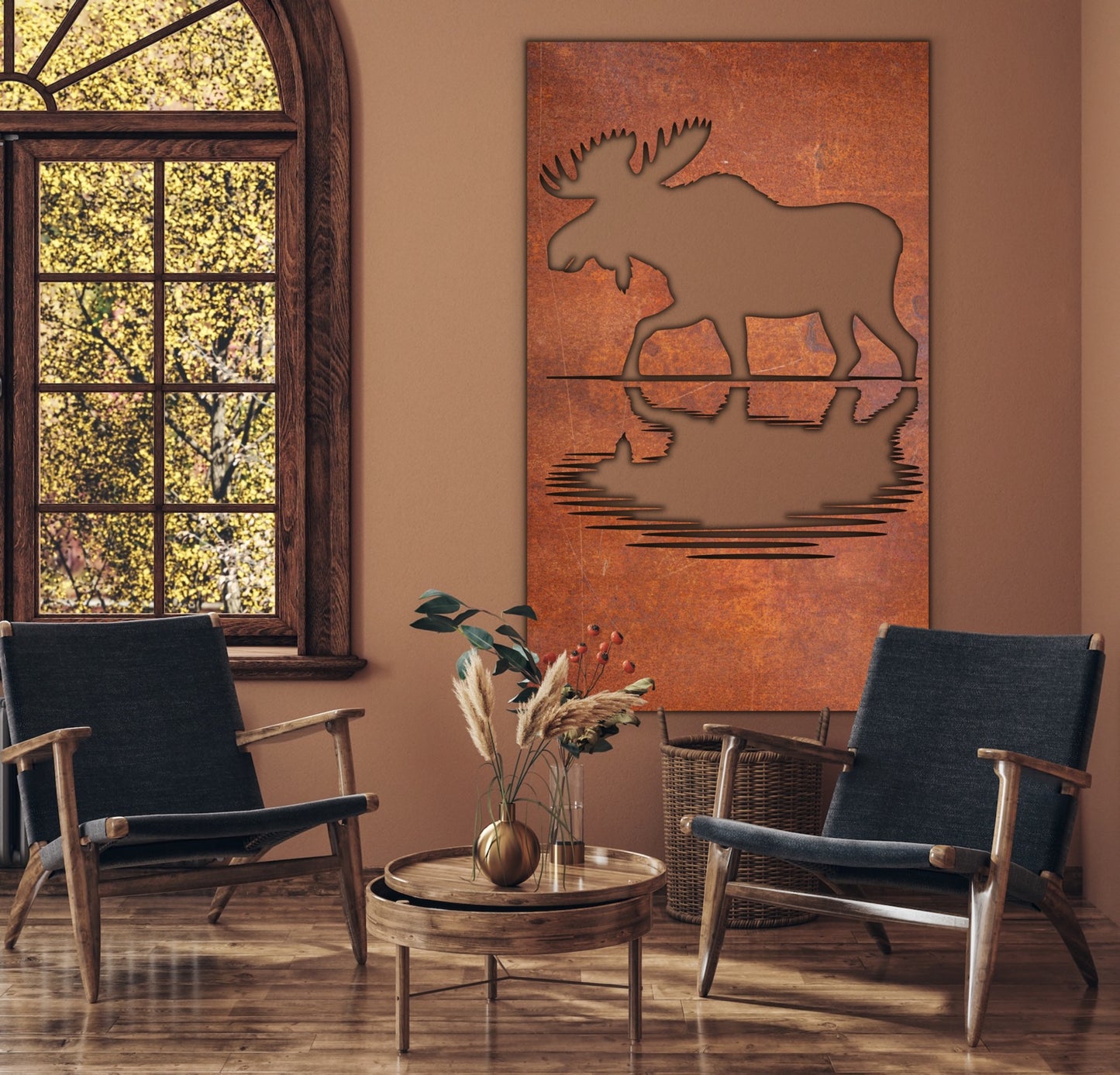 Elk Nature scenery Rust Metal Sign