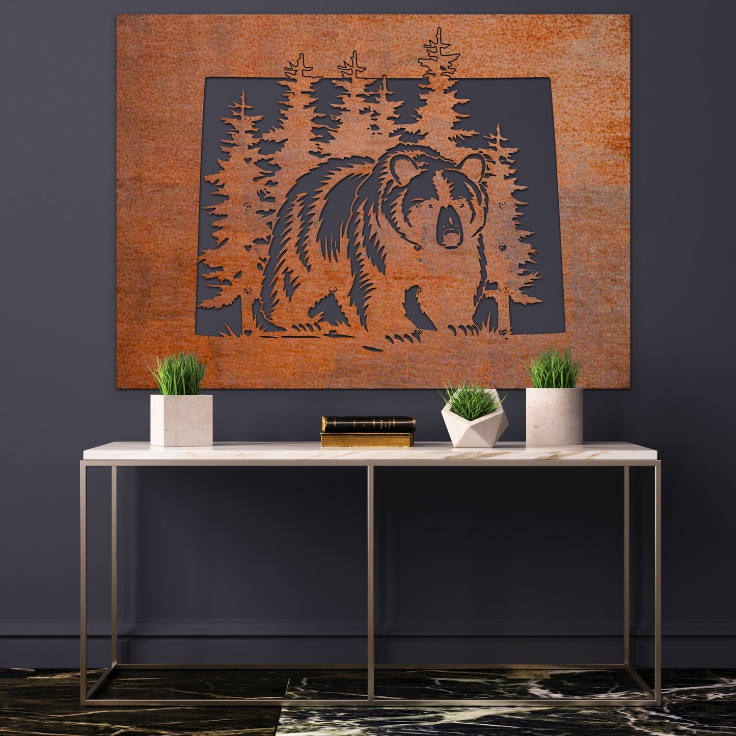 Bear Mountain Nature scenery Rust Metal Sign 60x48"