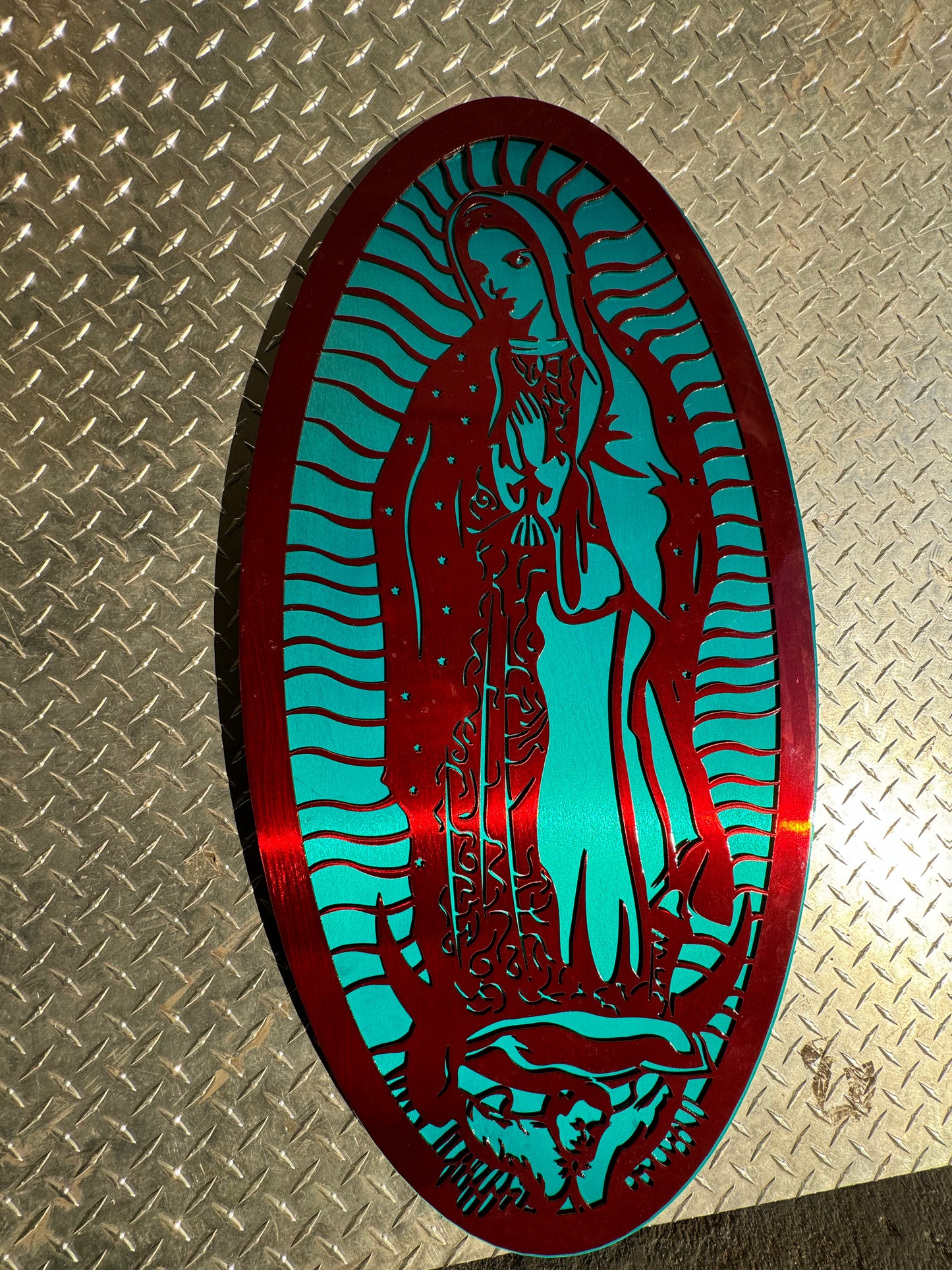 Our Lady Of Guadalupe Virgen De Guadalupe Metal Powder Coated Catholic Gift 36”