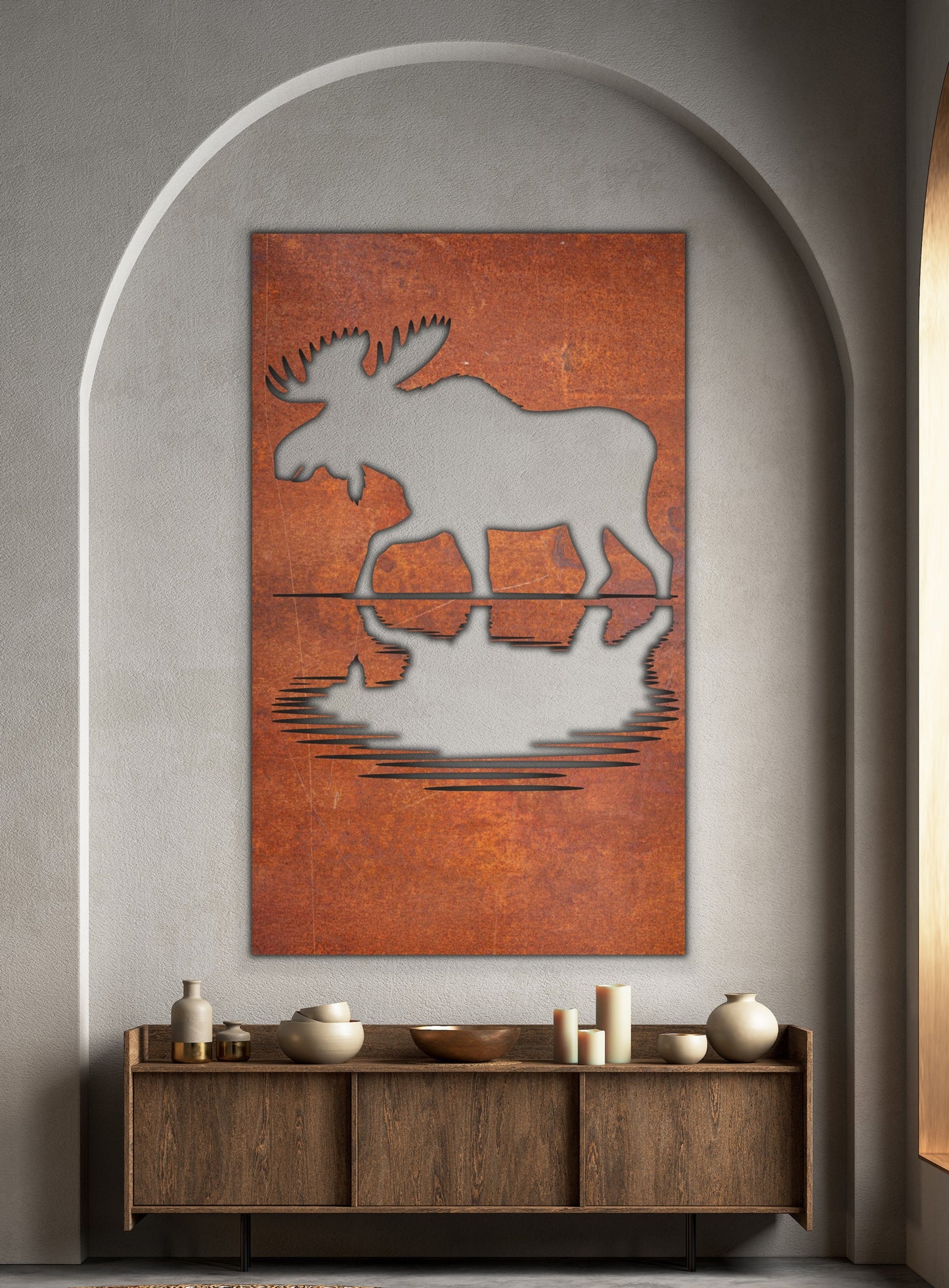 Elk Nature scenery Rust Metal Sign