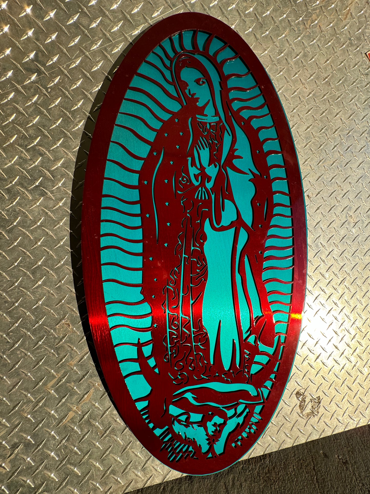 Our Lady Of Guadalupe Virgen De Guadalupe Metal Powder Coated Catholic Gift 36”