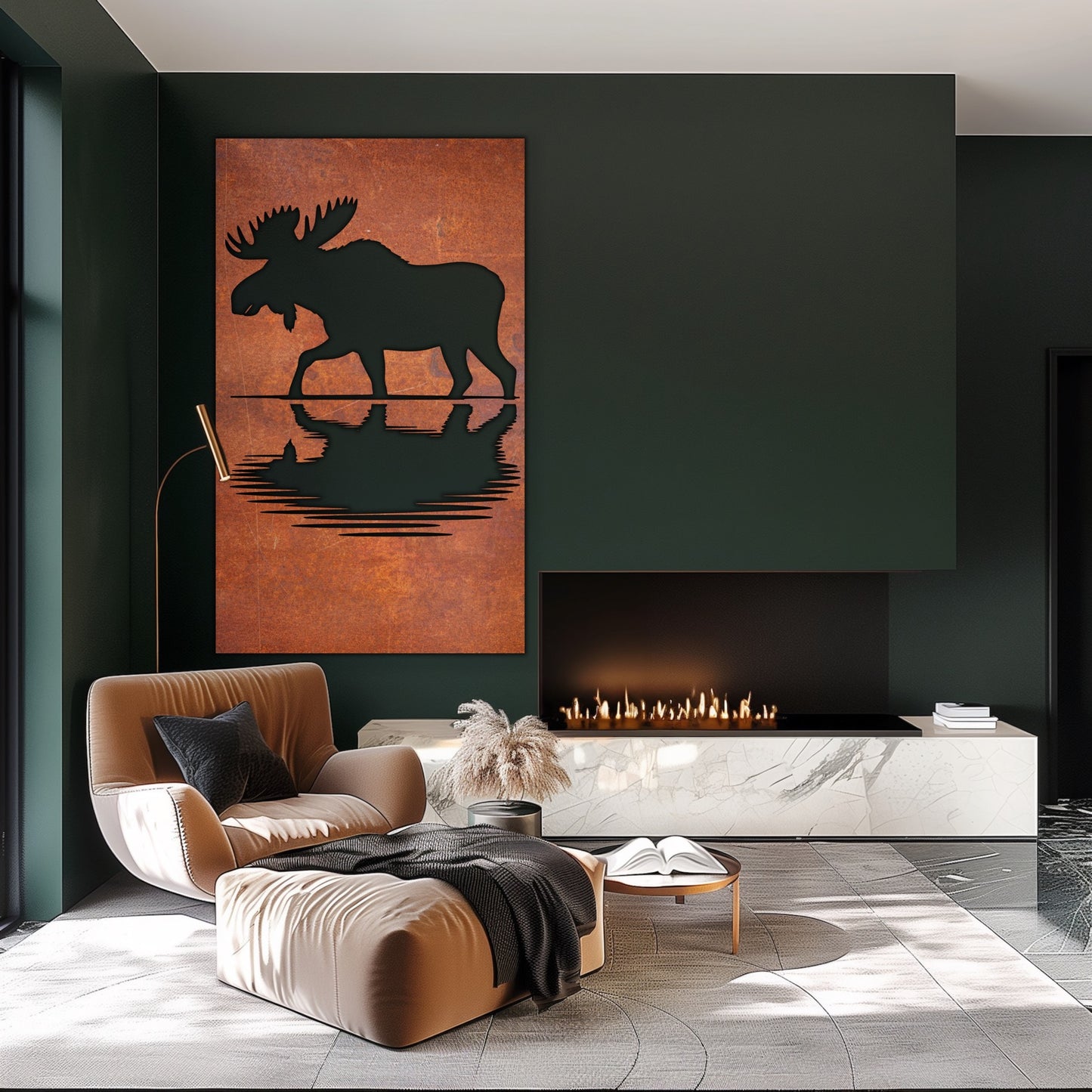 Elk Nature scenery Rust Metal Sign