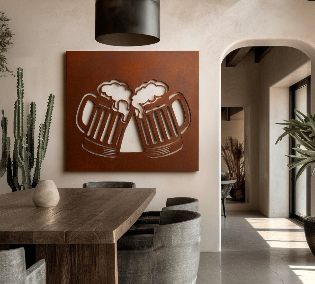 Beer scenery Rust Metal Sign 45x45"