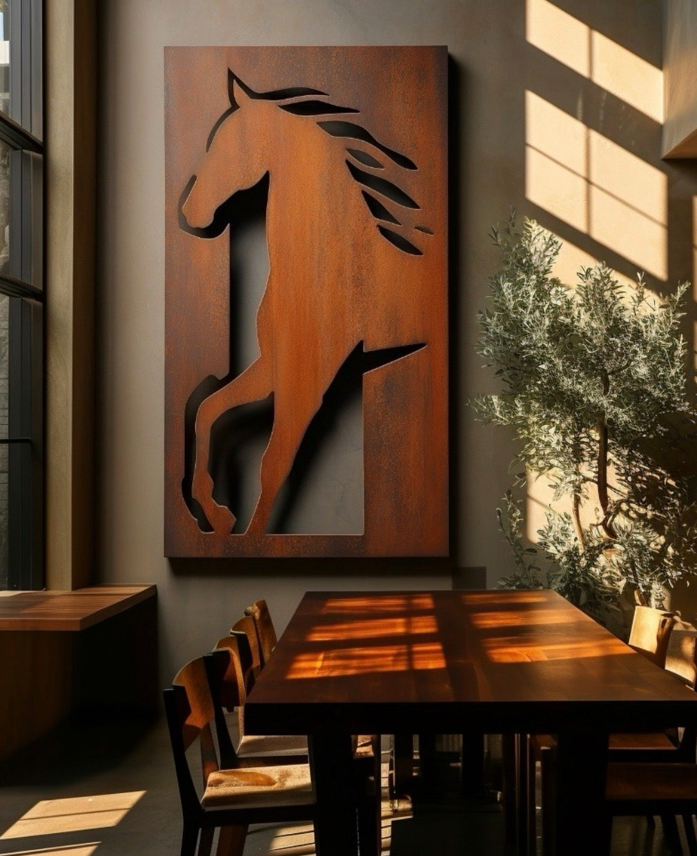 Nature horse scenery Rust Metal Sign 30x60"