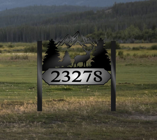 Custom Personalized Horse Mountains Metal hanging sign, powder coated, size 36x20 inches.