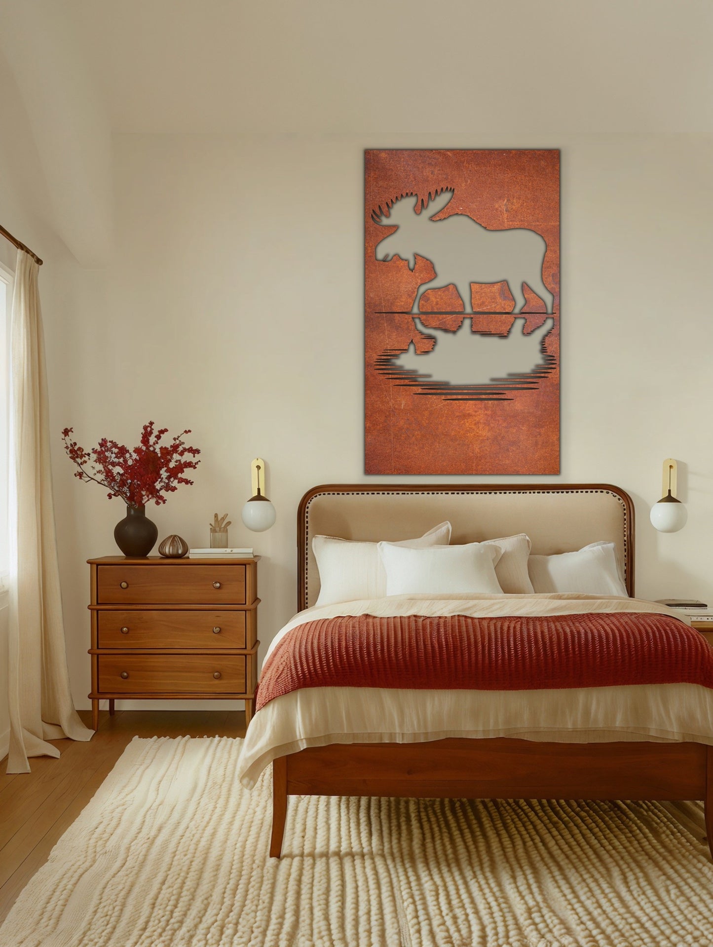 Elk Nature scenery Rust Metal Sign