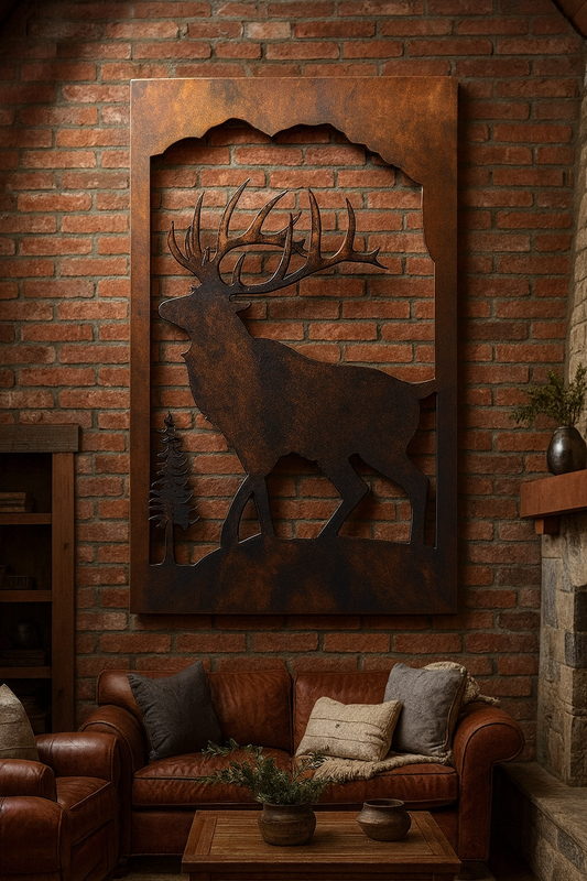 Deer Nature scenery Rust Metal Sign 70x40"