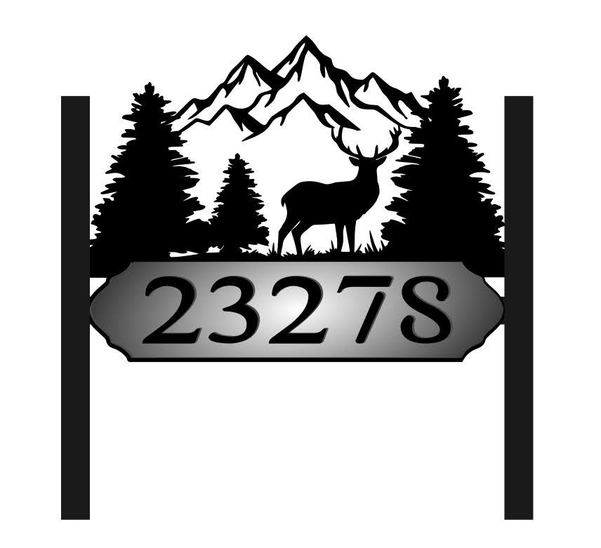 Custom Personalized Horse Mountains Metal hanging sign, powder coated, size 36x20 inches.