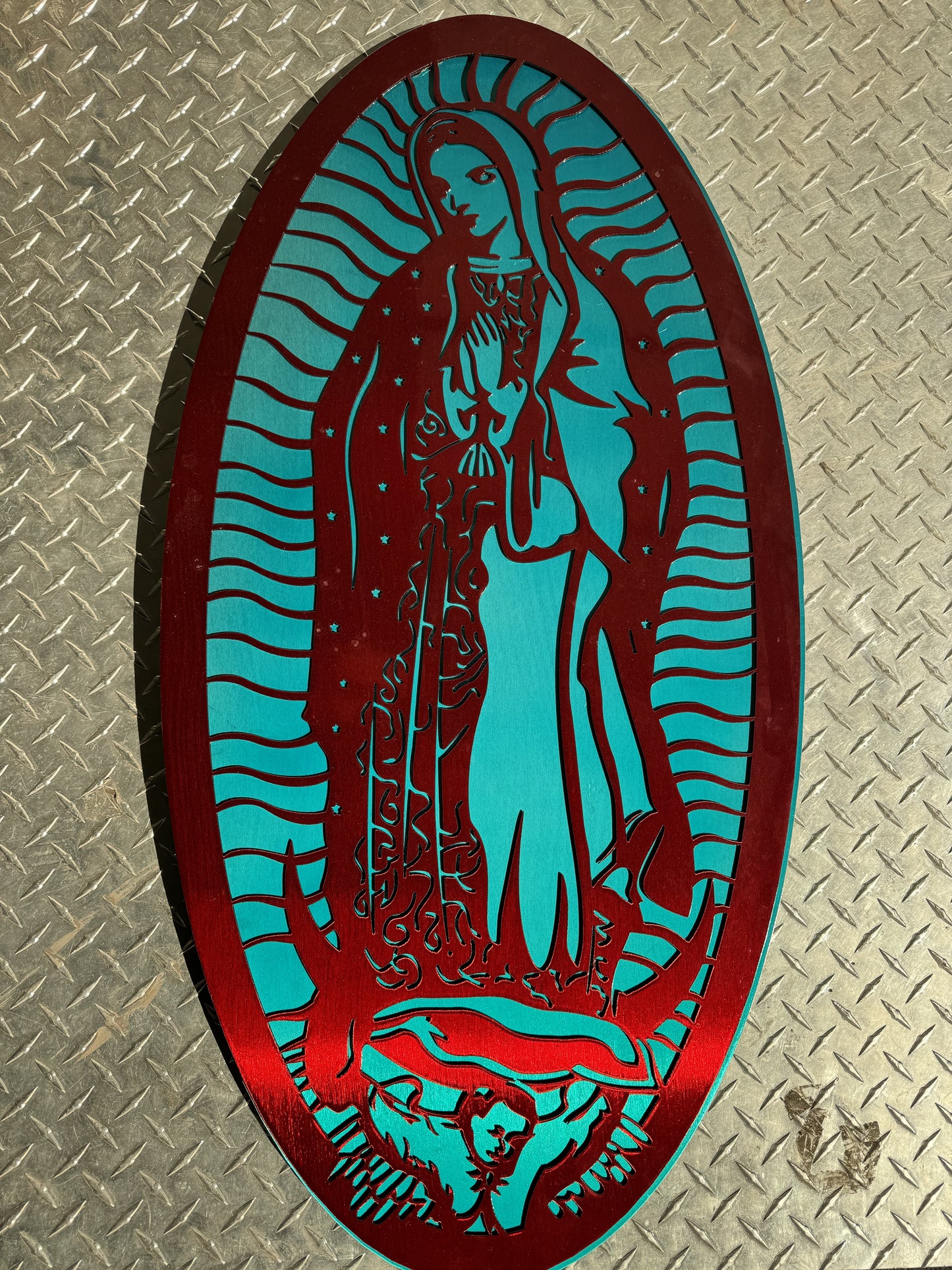 Our Lady Of Guadalupe Virgen De Guadalupe Metal Powder Coated Catholic Gift 36”