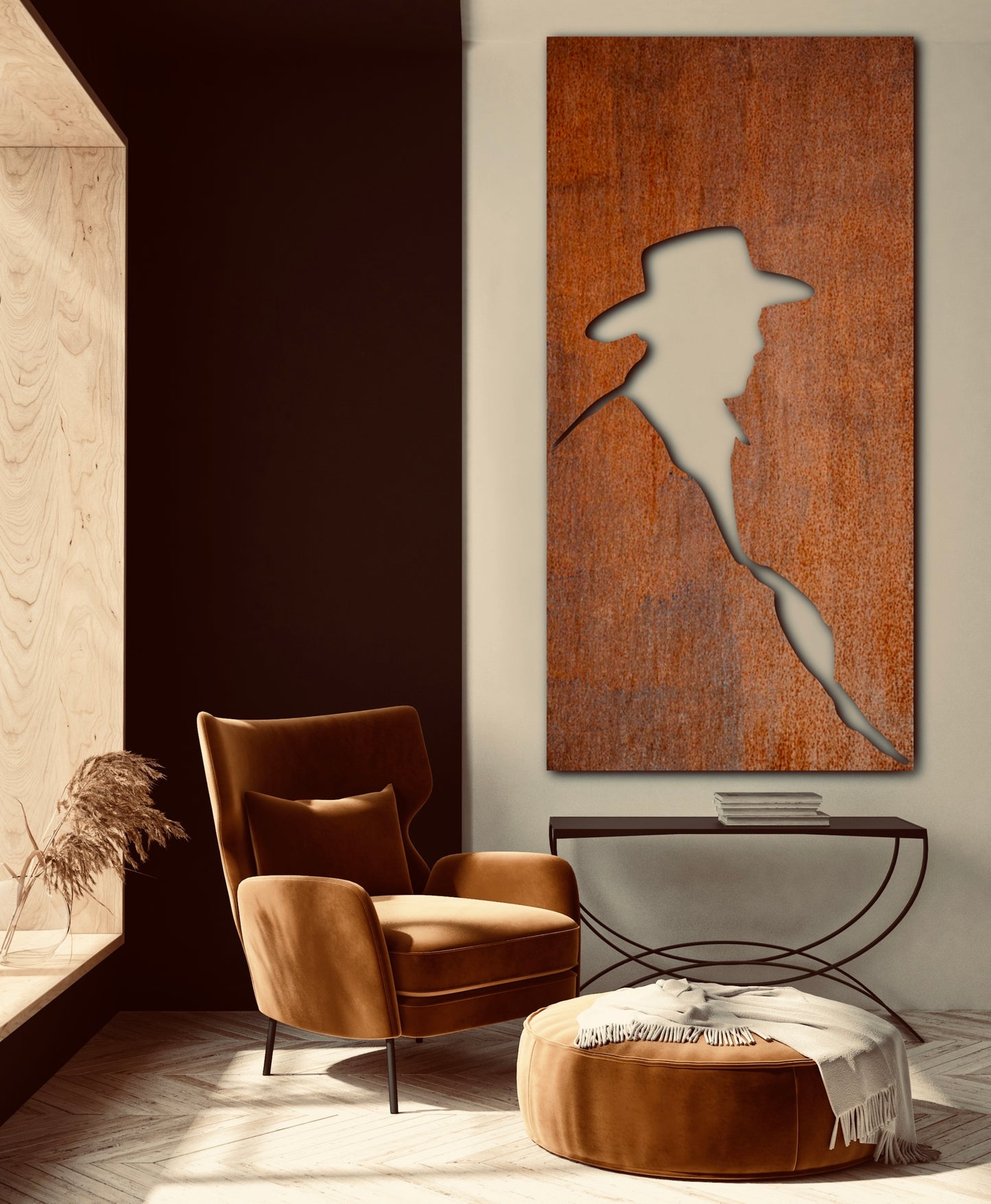 Cowboy Nature scenery Rust Metal Sign 30x60"