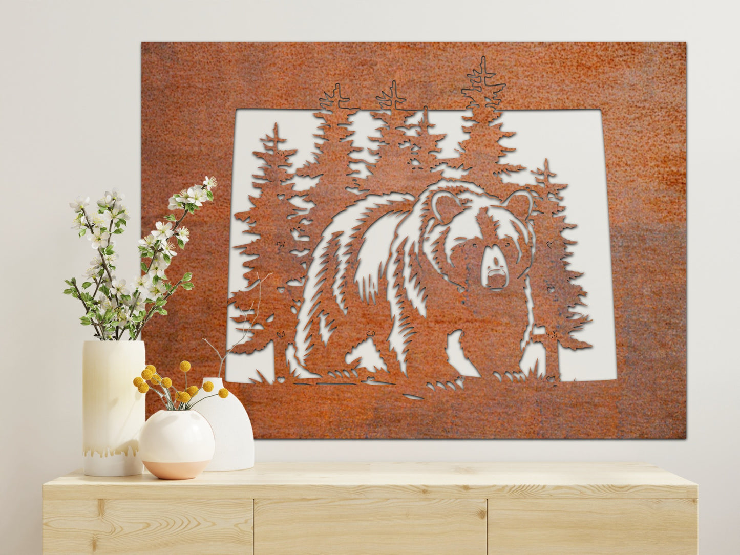 Bear Mountain Nature scenery Rust Metal Sign 60x48"