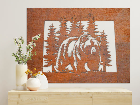 Bear Mountain Nature scenery Rust Metal Sign 60x48"