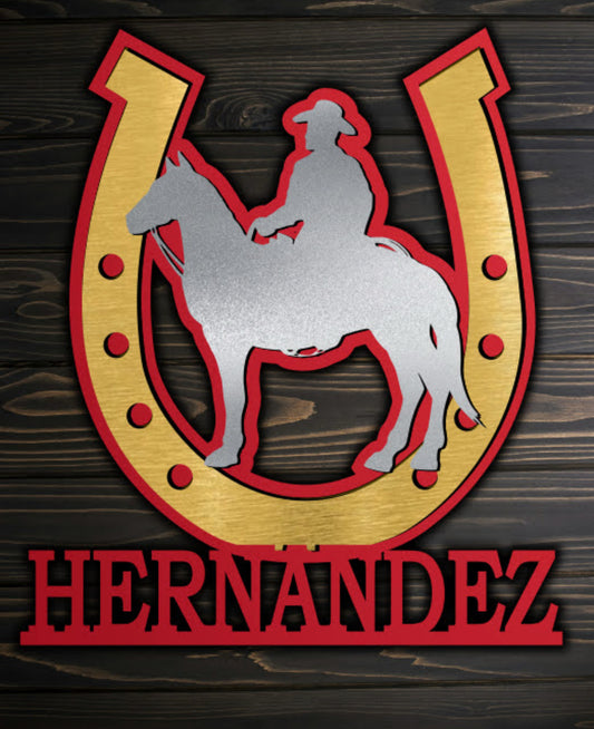 Personalizado Adorno De Metal Caballo De Carreras / Custom Horse Racing Metal Sign