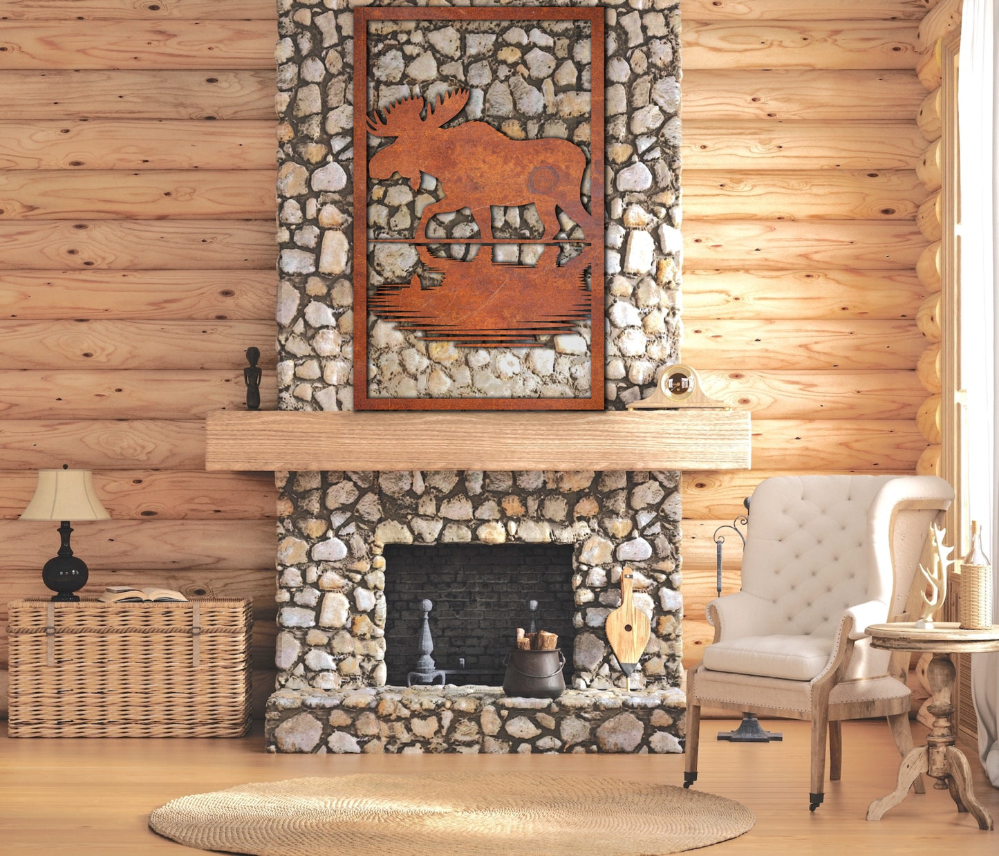 Elk Nature scenery Rust Metal Sign