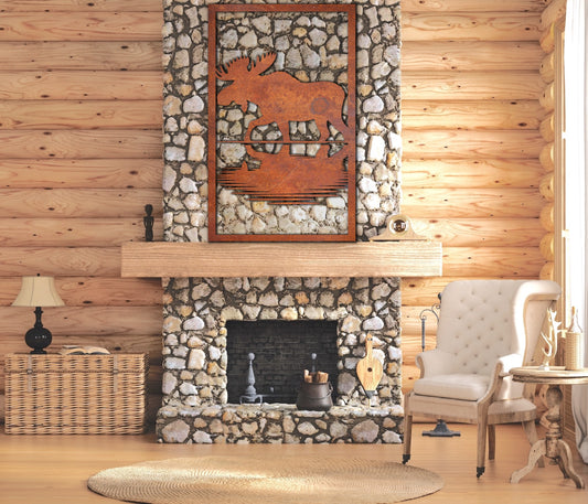 Elk Nature scenery Rust Metal Sign