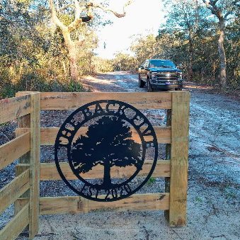 Oak Tree Personalized Metal Name Sign Custom