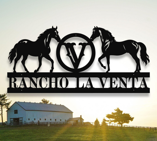 Custom Metal Farm Sign Horse Ranch Decor 40 inches long