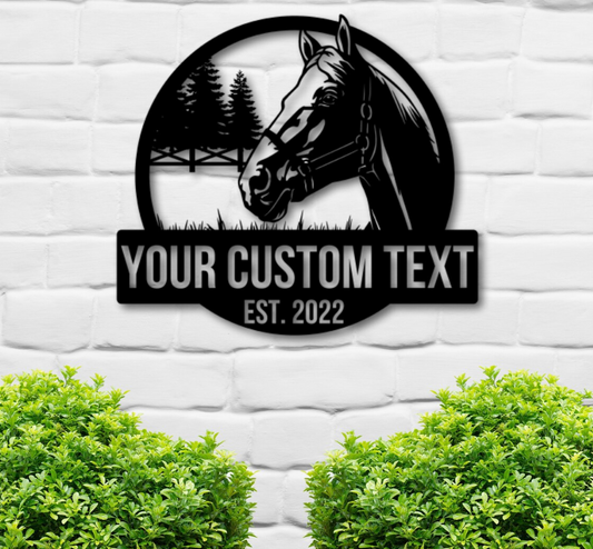 Custom Metal Farm Sign Horse Ranch Decor 30 inches long