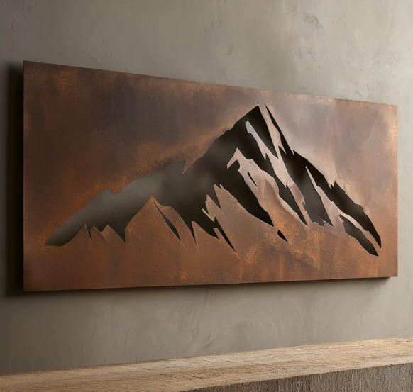 Mountain Nature scenery Rust Metal Sign 70x40"
