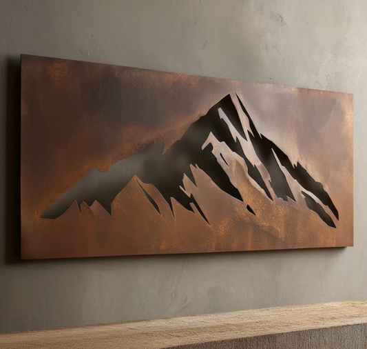 Mountain Nature scenery Rust Metal Sign 70x40"