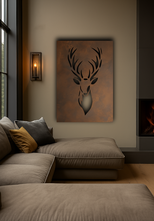 Deer Rust Metal Sign 45x45"