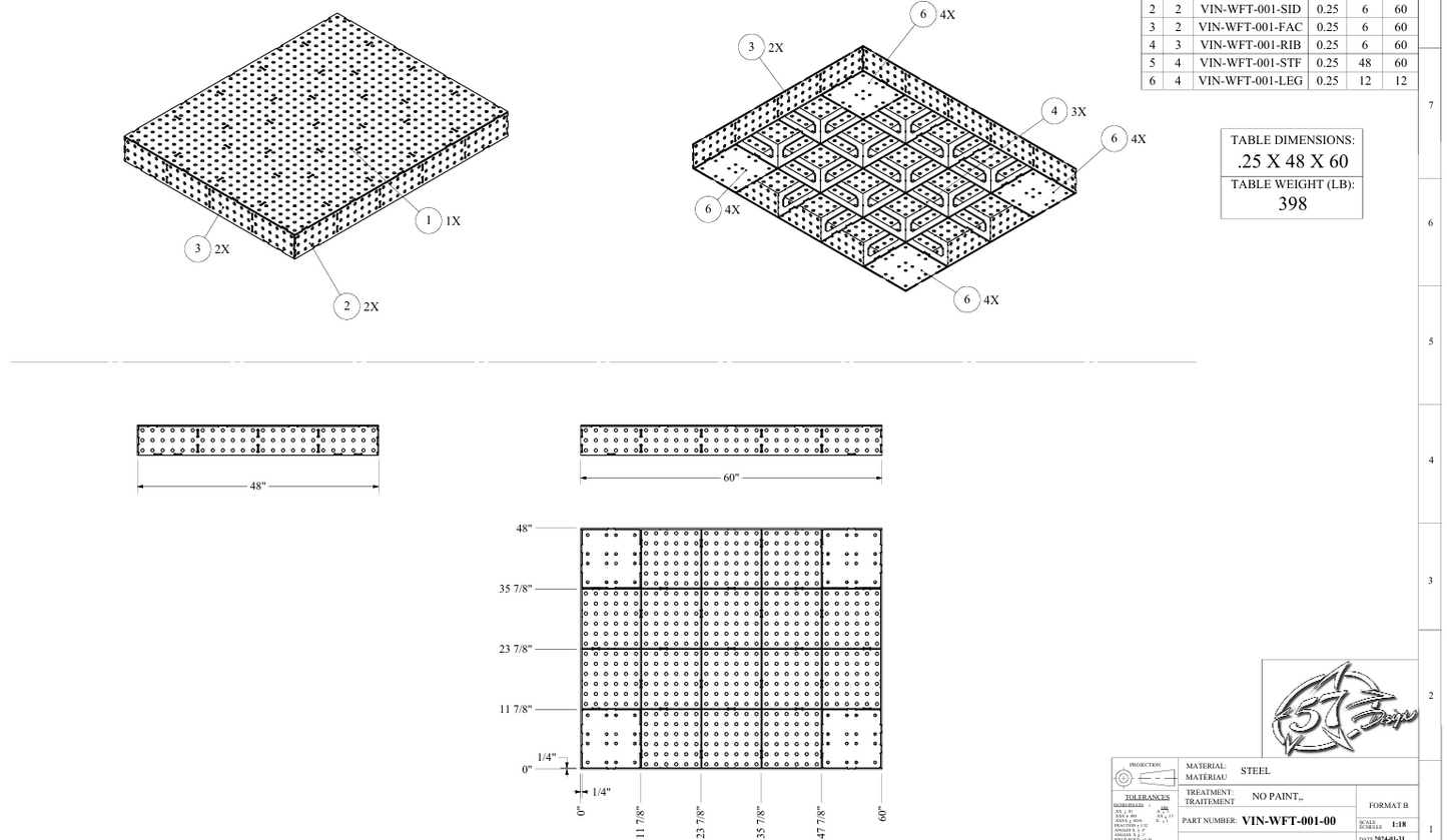 Heavy Duty Welding Fabrication Table 1/4 Plate