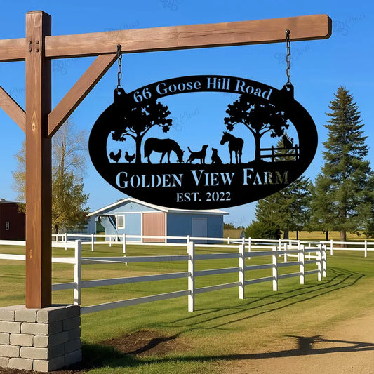 Custom Metal Farm Sign Horse Ranch Decor 40 inches long