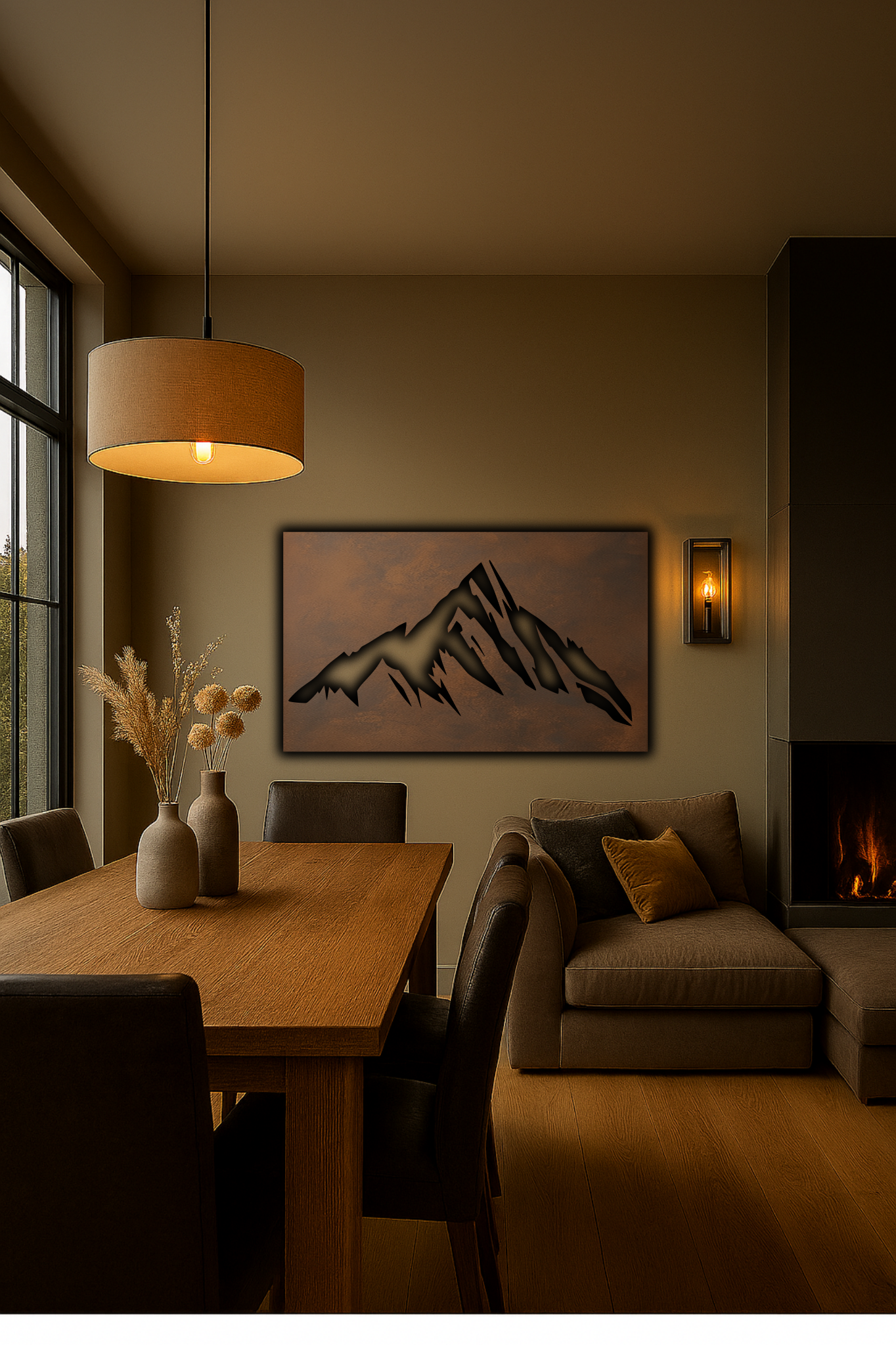 Mountain Nature scenery Rust Metal Sign 70x40"