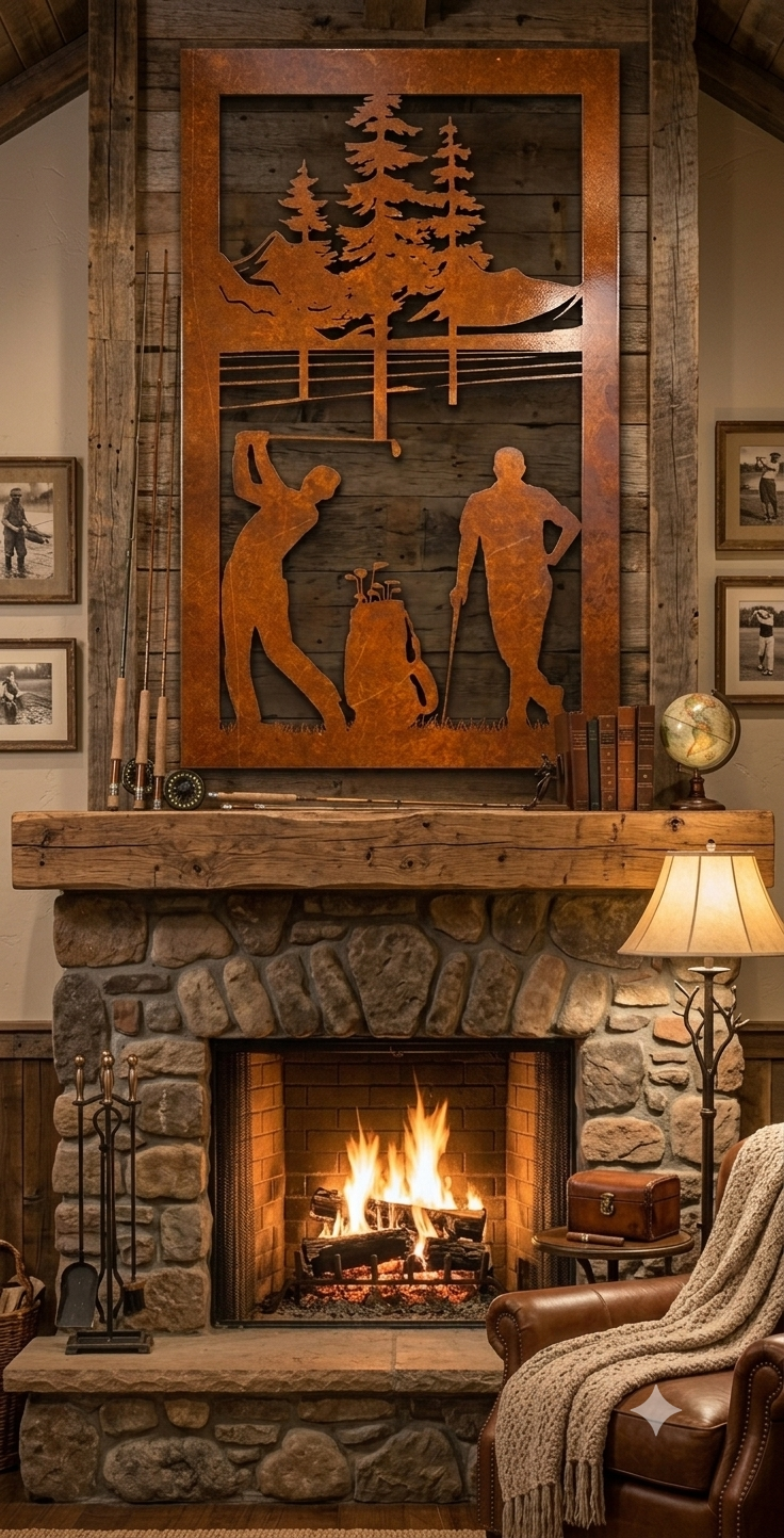Golf Wall Art Decor Rustic patina