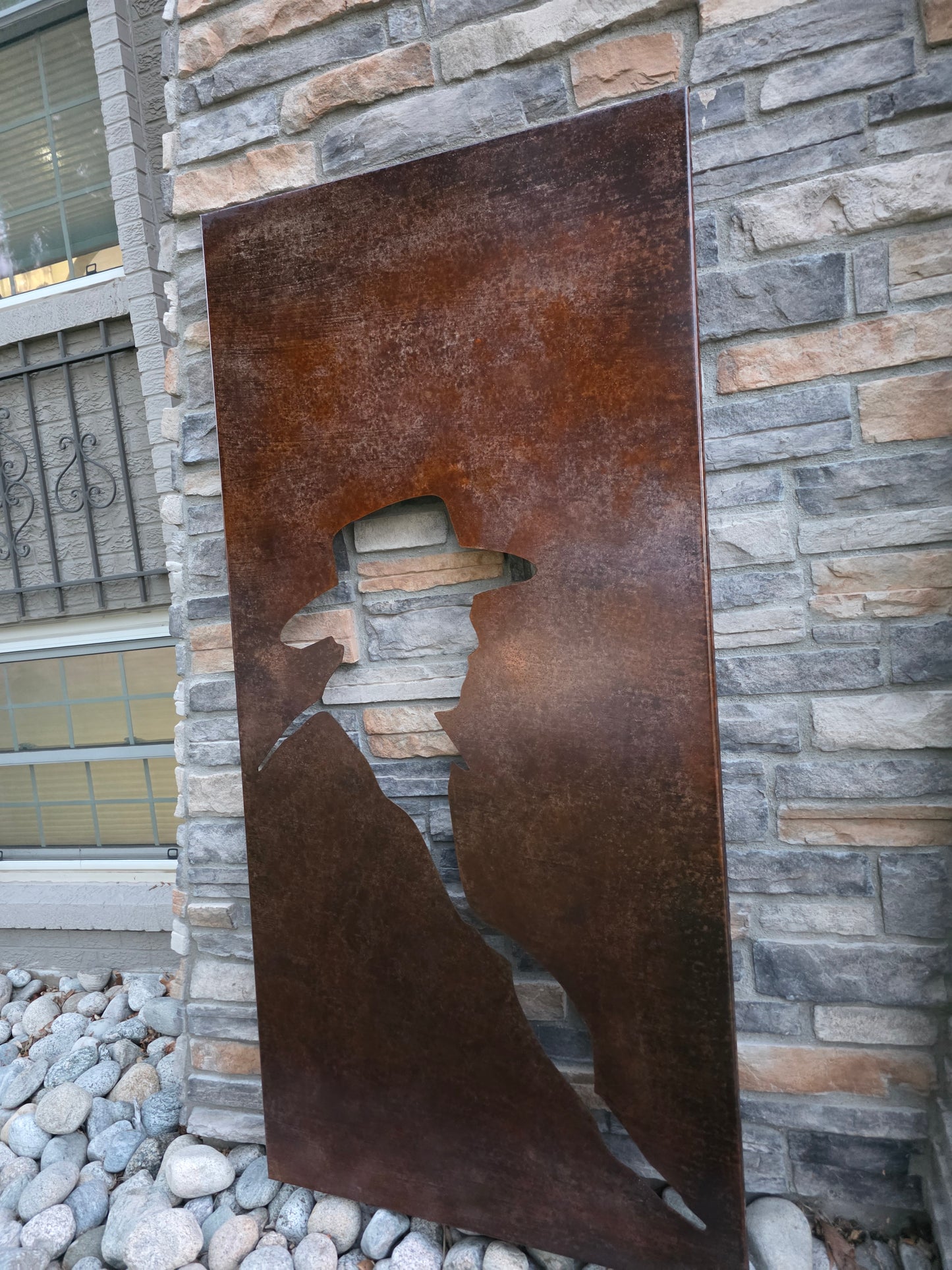 Cowboy Nature scenery Rust Metal Sign 30x60"