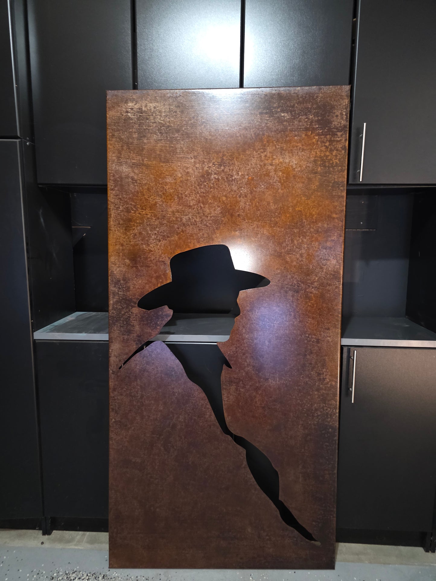 Cowboy Nature scenery Rust Metal Sign 30x60"