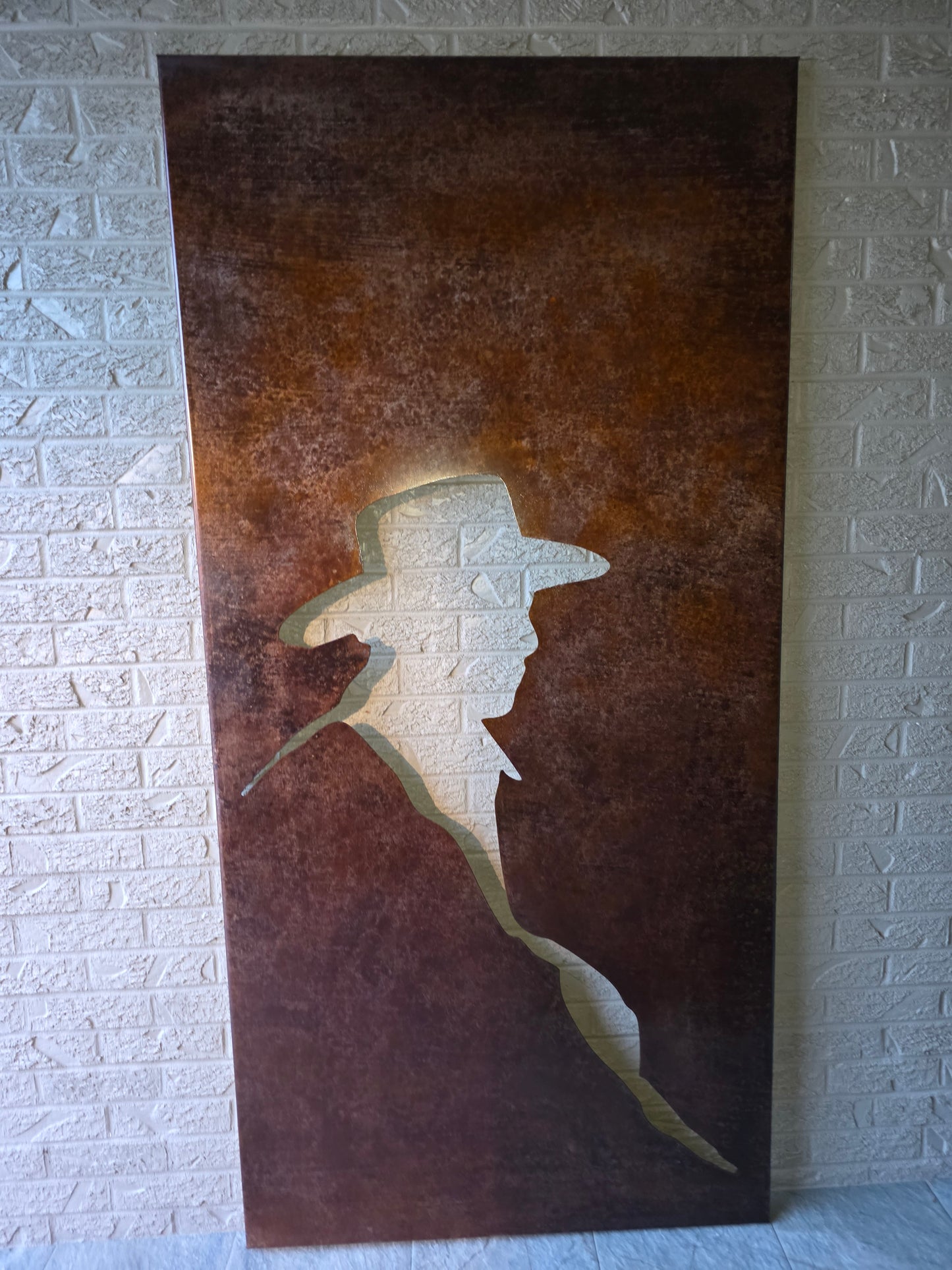 Cowboy Nature scenery Rust Metal Sign 30x60"