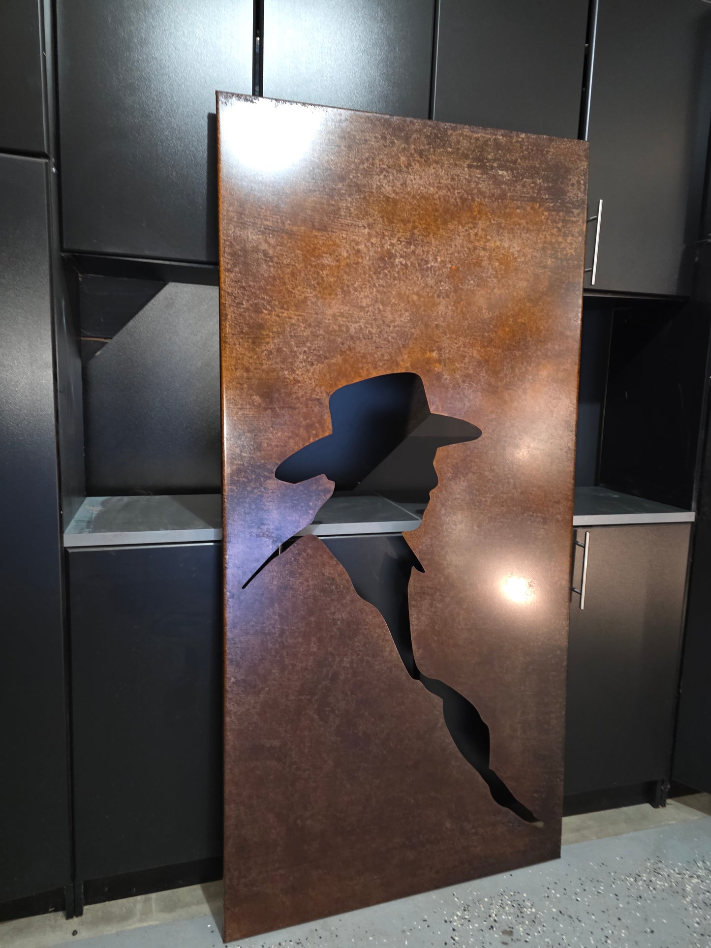 Cowboy Nature scenery Rust Metal Sign 30x60"